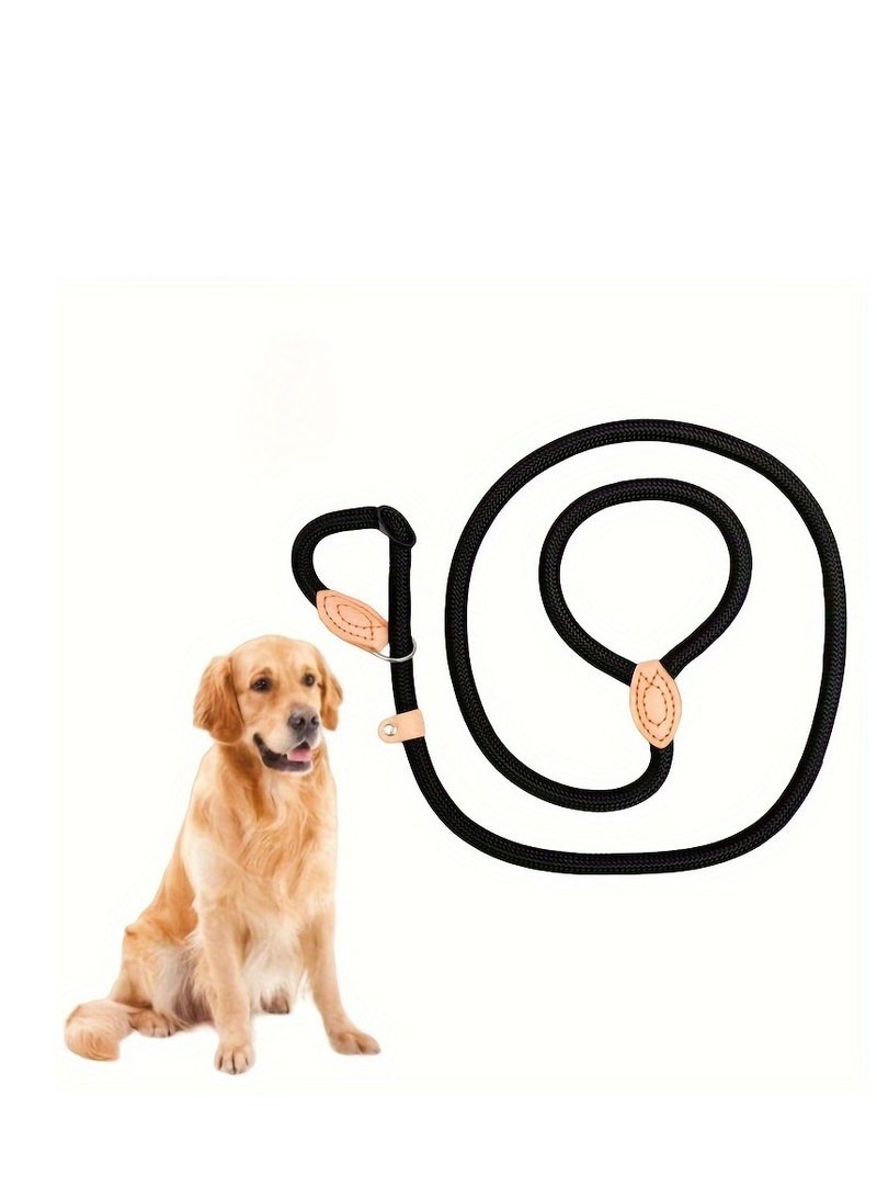 Generic Heavy Duty Explosion Proof Dog Leash - High Quality 1.5 Meter Nylon Leash with Leather Connector - Perfect Leash for Large, Medium and Small Dogs, Black and Brown, with Pet Carrier Waste Bag - Image 5