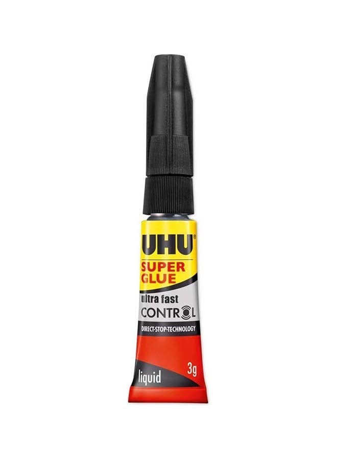 UHU Super Glue Control, Extra Fast And Strong Liquid, Clean And Precise Application,No Spill Mechanism Tube, 3G, Transparent - Image 2
