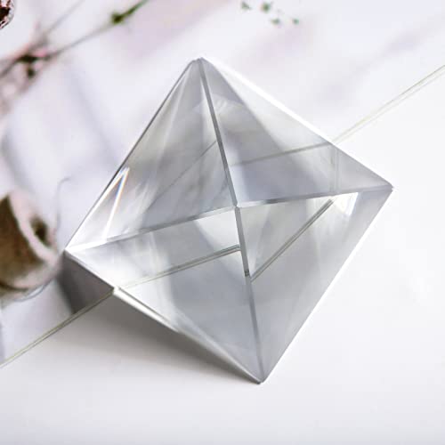ZEAYEA 3 Pack Clear Crystal Pyramid, 2.4" Crystal Pyramid Prism, Glass Paperweight Pyramids Desk Ornament for Photography, Meditation, Home Office Decor, Gift, Pyramids Collectible - Image 5