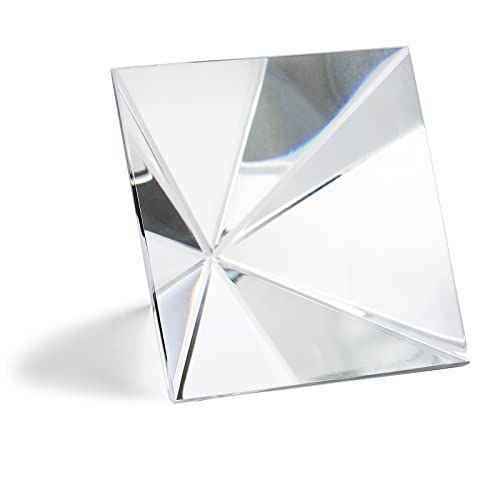 ZEAYEA 3 Pack Clear Crystal Pyramid, 2.4" Crystal Pyramid Prism, Glass Paperweight Pyramids Desk Ornament for Photography, Meditation, Home Office Decor, Gift, Pyramids Collectible - Image 4