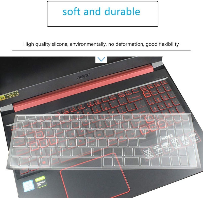 Saco Laptop Keyboard Protector Cover for 2023 2022 2021 Acer Nitro 5 AN515-44/45/46/47/AN515-55/AN515-56/AN515-57/AN515-58| Nitro 16 AN16-41| Predator Helios 16 PH16-71 / PHN16-71 Laptops-Transparent - Image 5