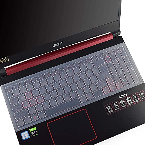 Saco Laptop Keyboard Protector Cover for 2023 2022 2021 Acer Nitro 5 AN515-44/45/46/47/AN515-55/AN515-56/AN515-57/AN515-58| Nitro 16 AN16-41| Predator Helios 16 PH16-71 / PHN16-71 Laptops-Transparent - Image 1
