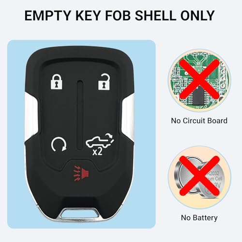 vurbemes Replacement Key Fob Cover fit for Chevy Silverado GMC Sierra Truck 1500 2500 3500 Smart Remote Keyless Entry Key Fob Shell - Image 2