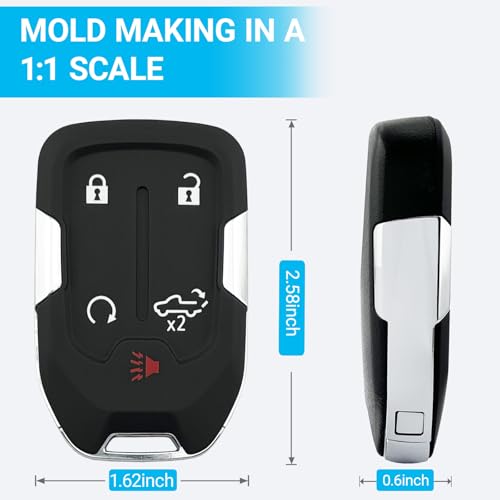 vurbemes Replacement Key Fob Cover fit for Chevy Silverado GMC Sierra Truck 1500 2500 3500 Smart Remote Keyless Entry Key Fob Shell - Image 5