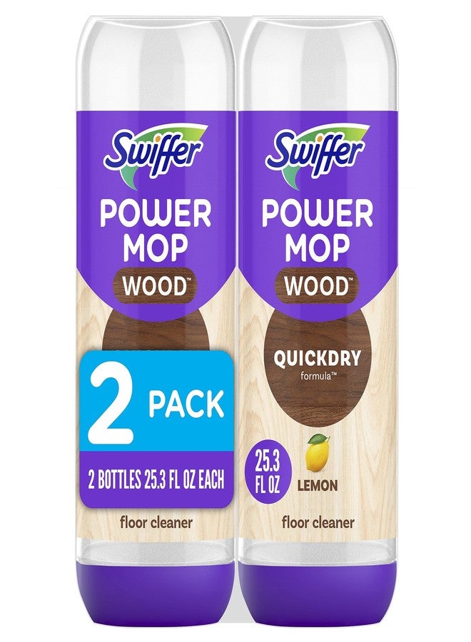 Swiffer Power Mop Wood Refill Solution, QuickDry Hardwood Floor Cleaner for Mopping Home, Bathroom, Kitchen, All Purpose Multi-Surface Solution for Floor Cleaning, Lemon Scent, 50.6oz - Image 1