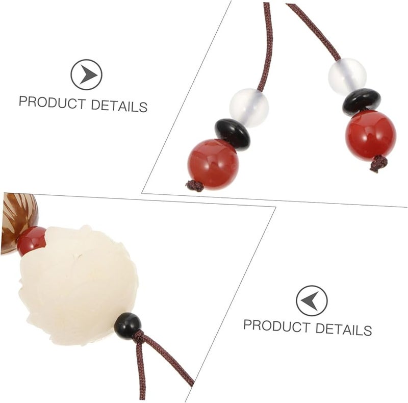 2Pcs Bodhi Root Keychain Pendants Red Green Agate Phone Bag Hanging Decor - Image 4
