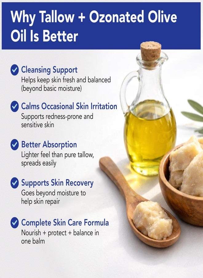 Simply O3 Beef Tallow For Face and Skin With Ozonated Oil, Grass-Fed Tallow For Wholebody | Organic Beeswax, Lavender & Frankincense | 60 ml 2 oz. - Image 3