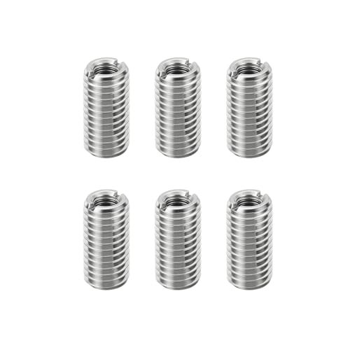 HiPicco 6 Pcs Thread Adapter Sleeve Reducing Nut, M14 x 2 Male to M8 x 1.25 Female Thread Stainless Steel Repair Insert Nut Screw 18mm Length Reducer Conversion Fastener - Image 1