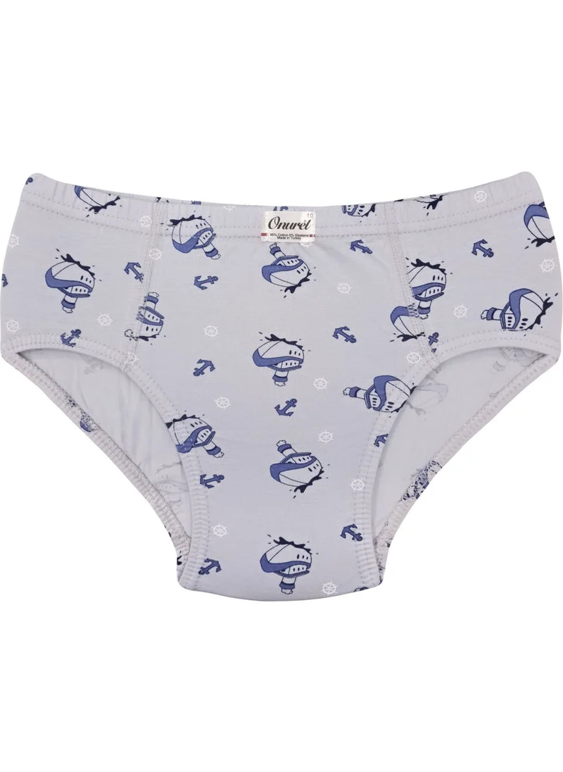 Onurel 5-Pack Boy Ship Patterned Colorful Lycra Briefs