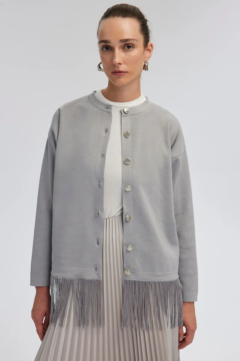 Touche Tassel Detailed Knitwear Jacket