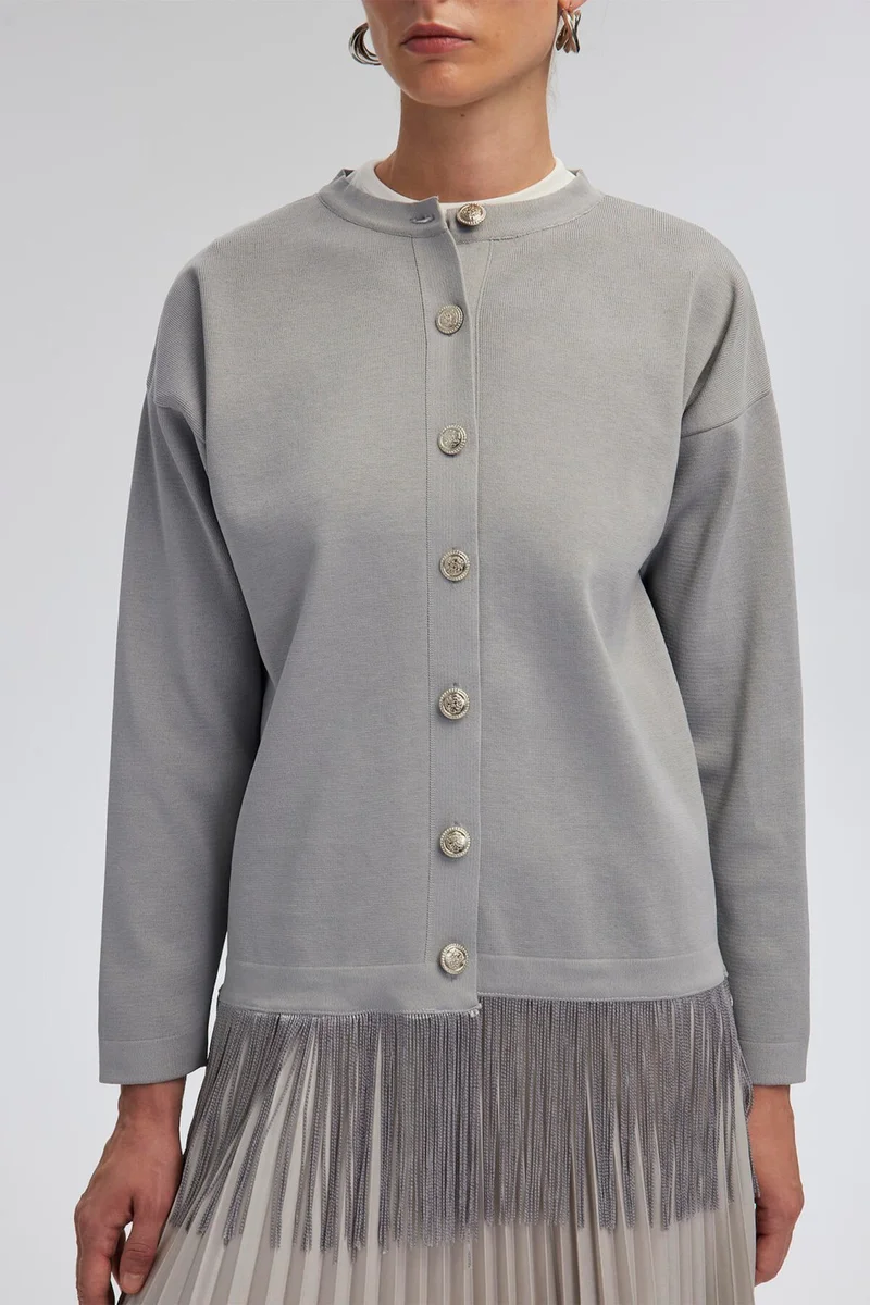 Touche Tassel Detailed Knitwear Jacket