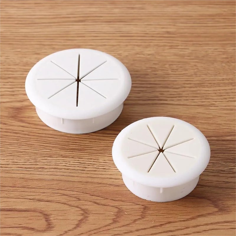 White 50mm Cable Grommet 20 Pack Desk Cord Organizer Hole Cover For Home Office - Image 4