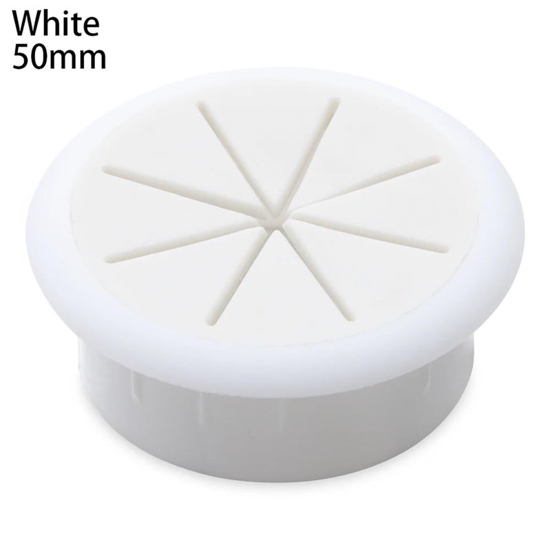 White 50mm Cable Grommet 20 Pack Desk Cord Organizer Hole Cover For Home Office - Image 3