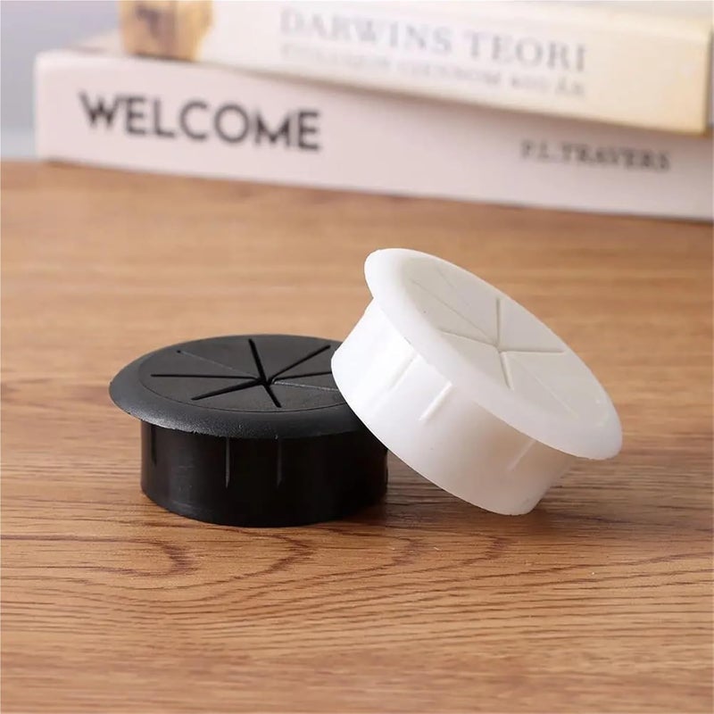 White 50mm Cable Grommet 20 Pack Desk Cord Organizer Hole Cover For Home Office - Image 5