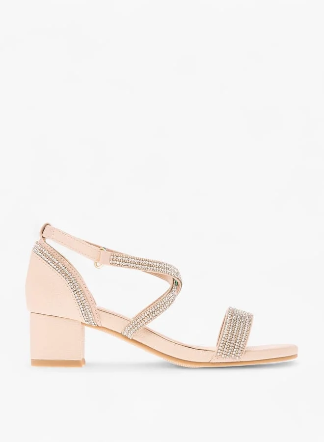 Celeste Girl's Embellished Sandals with Hook and Loop Closure