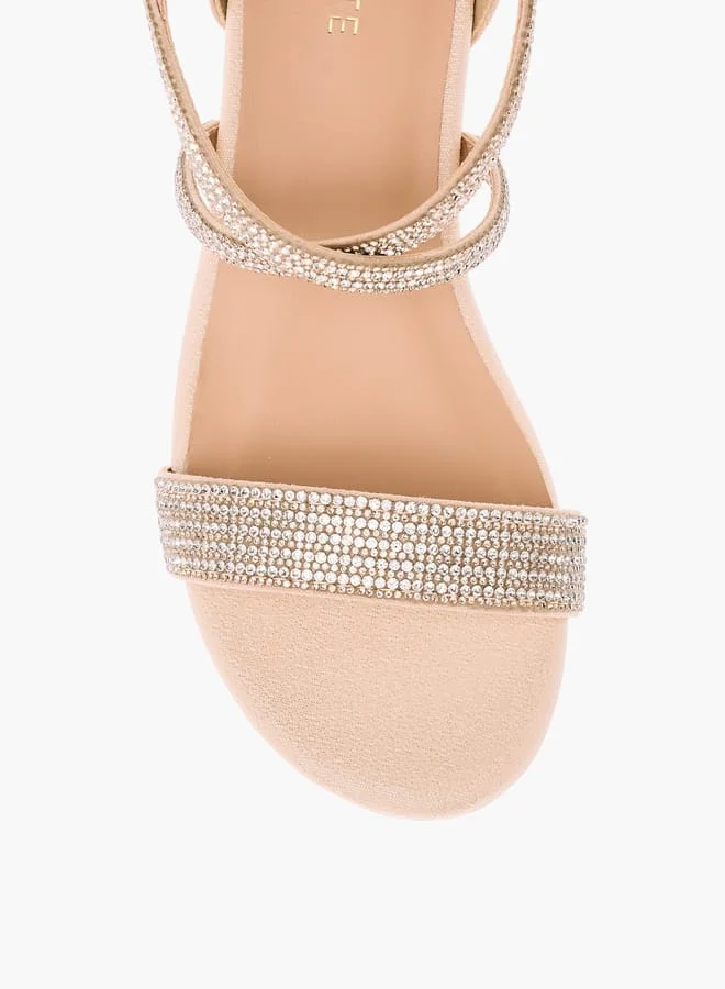 Celeste Girl's Embellished Sandals with Hook and Loop Closure