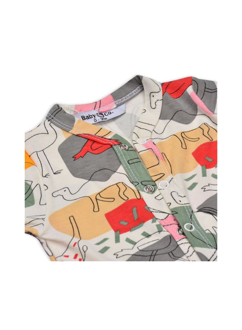 Baby Co. Watermelon animals snap buttons Baby suit with Ice cap. - Image 2