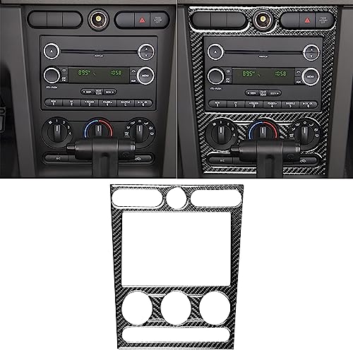 NVCNX Real Premium Carbon Fiber Compatible with Ford Mustang GT Shelby 2005-2009 2006 2007 2008 Car Dashboard Air Conditioner AC Panel Cover Decals Stickers Interior Console Trim Accessories Black - Image 1