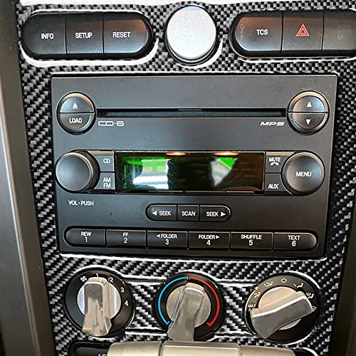NVCNX Real Premium Carbon Fiber Compatible with Ford Mustang GT Shelby 2005-2009 2006 2007 2008 Car Dashboard Air Conditioner AC Panel Cover Decals Stickers Interior Console Trim Accessories Black - Image 5