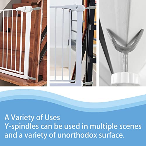 vmaisi Baby Gate Banister Adapter Y-Spindle Rods - M8(8mm) for Pressure Mounted Baby and Pet Safety Stair Gates with Extra Long Wall Mounting Screws Rod & Bolts (Y-Grey-2 Pack) - Image 3
