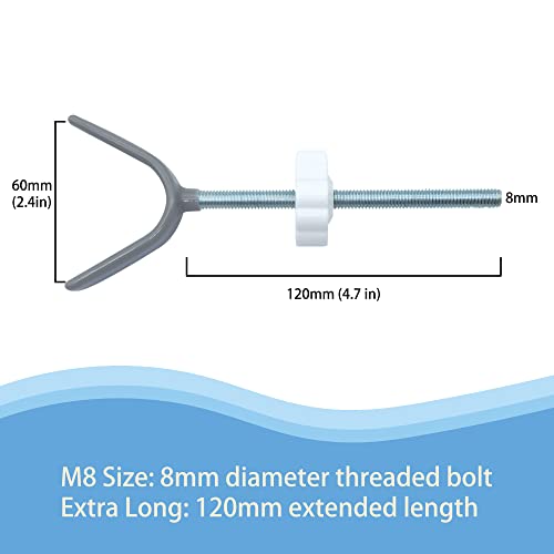vmaisi Baby Gate Banister Adapter Y-Spindle Rods - M8(8mm) for Pressure Mounted Baby and Pet Safety Stair Gates with Extra Long Wall Mounting Screws Rod & Bolts (Y-Grey-2 Pack) - Image 2