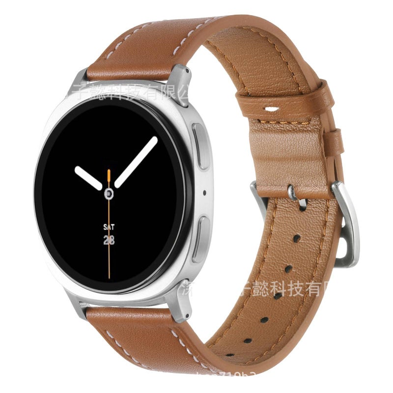 Adjustable Leather Classic Strap Smartwatch Band Compatible with Samsung Galaxy Watch 8 Classic with Fit Replacement Strap Black - Image 5