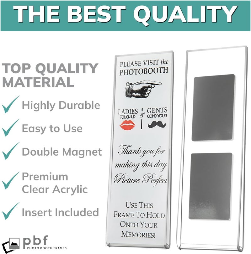 pbf PHOTO BOOTH FRAMES 2x6 Magnetic Picture Frames for Refrigerator | 2 x 6 Clear Magnetic Acrylic Frames for Photo Strips | Magnetic Photo Holders for Fridge, Locker, Sign Holder (6-Pack) - Image 4
