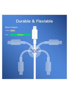 Digipace 3Pack Type-C to Lightning Cable, 6FT iPhone Fast Charger Cable  Power Delivery Type C Charging Cord Compatible with iPhone 14 13 13 Pro Max 12 12 Pro Max 11 XS XR X 8 iPad,White  - Image 3