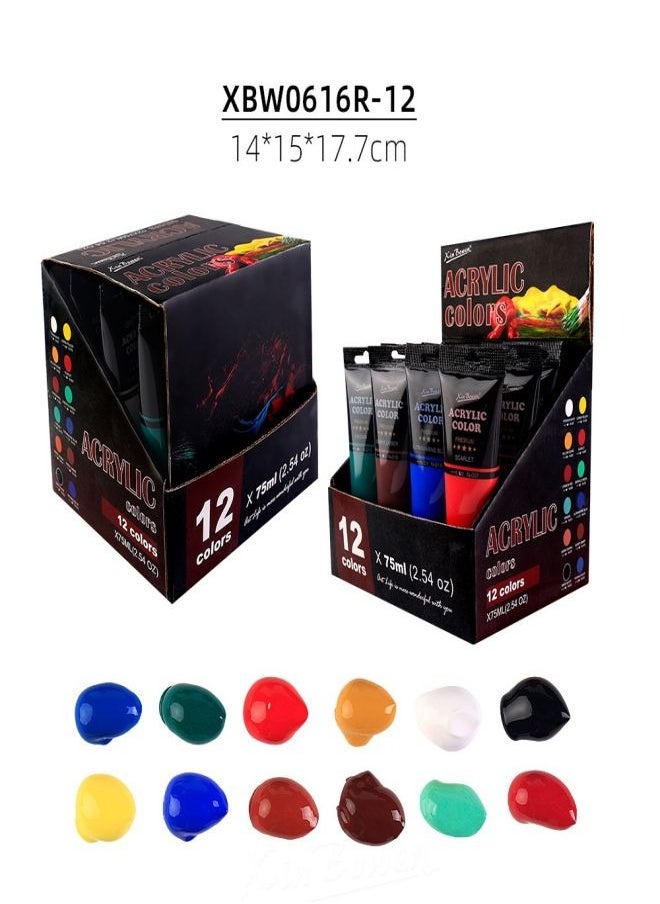 Explore Creativity with a 12-Color Acrylic Paint Set – Vibrant, Durable, and Waterproof - https://f.nooncdn.com/p/pzsku/ZEC0952BA9CD56951A7ADZ/45/_/1723970831/efdfc534-9f42-4a67-8178-ae6c46bd9fed.jpg?width=original