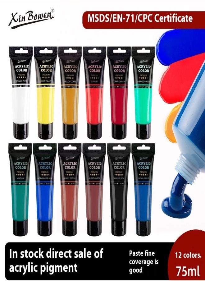 Explore Creativity with a 12-Color Acrylic Paint Set – Vibrant, Durable, and Waterproof - https://f.nooncdn.com/p/pzsku/ZEC0952BA9CD56951A7ADZ/45/_/1723970855/637ddfa6-442c-495b-aa52-94a4e6401363.jpg?width=original