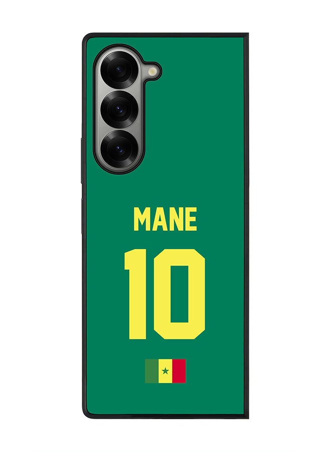 Stylizedd Rugged Black edge case for Samsung Galaxy Z Fold6, Slim fit Case Flexible Anti Drop TPU Gel Thin Cover - Football Team - Senegal, Player Name - Mane - Image 1
