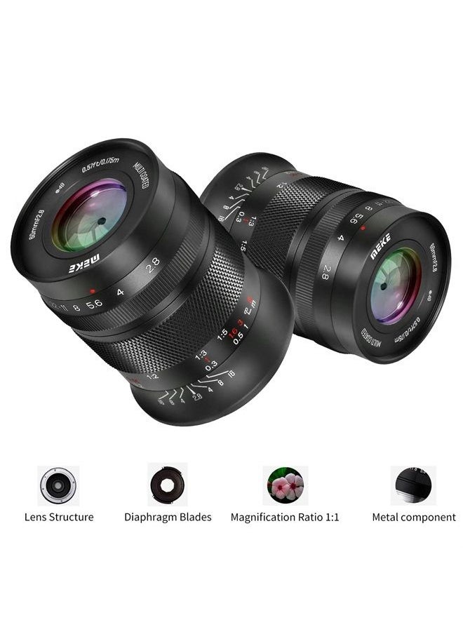 Meike - 60mm f2.8 Large Aperture APS-C Frame Manual Focus Prime Fixed Lens Compatible with Fujifilm Mirrorless Camera Such as X-T1 X-T2 X-T3 - Image 1