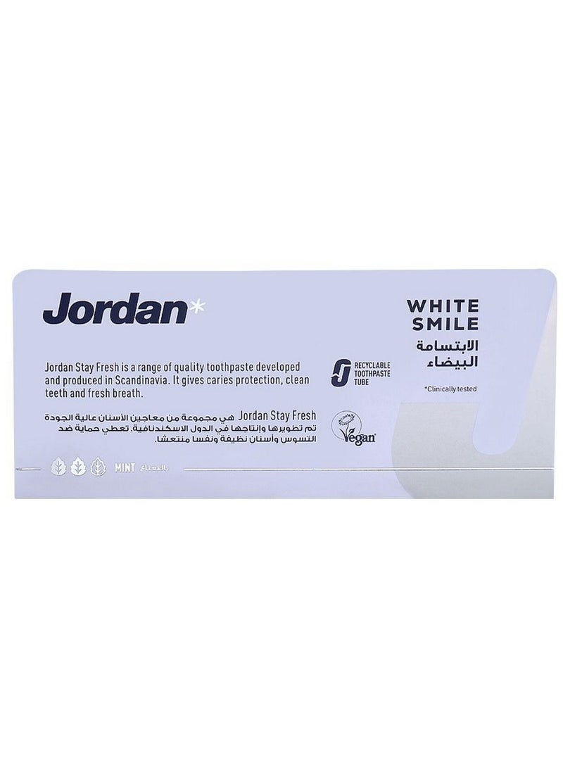 Jordan White Smile Toothpaste Mint Flavour Pack Of 2 X 75 ML - Image 5