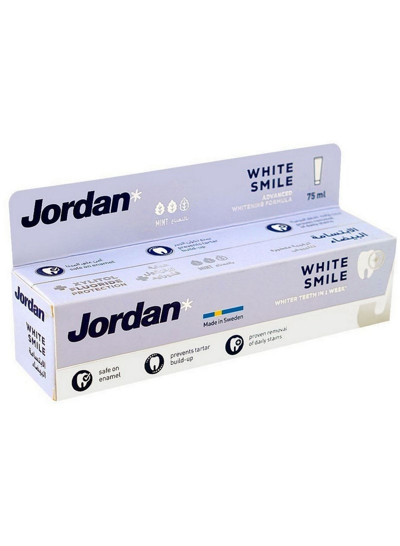 Jordan White Smile Toothpaste Mint Flavour Pack Of 2 X 75 ML - Image 2