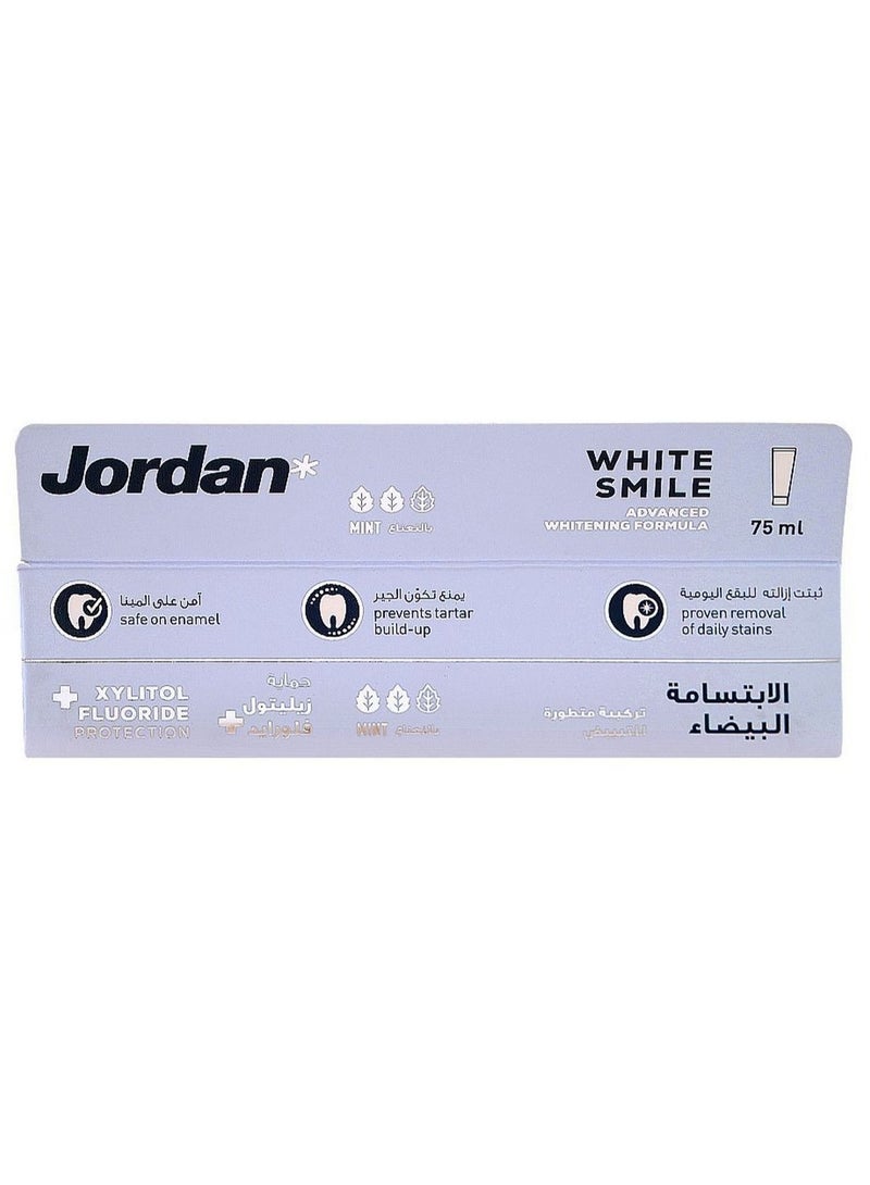 Jordan White Smile Toothpaste Mint Flavour Pack Of 2 X 75 ML - Image 3