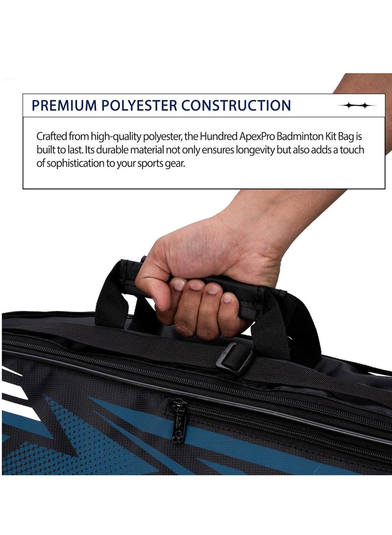 HUNDRED Urban Pod Badminton Kit-Bag | Unisex | Material: Polyester | 3 Spacious Compartments | Double Zipper Closure - Image 2