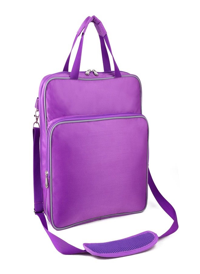 Edraco 2 Inch 3-Ring Zipper Binder With Multi Pockets, 500 Sheet Capacity, Shoulder Strap - Purple - Image 1