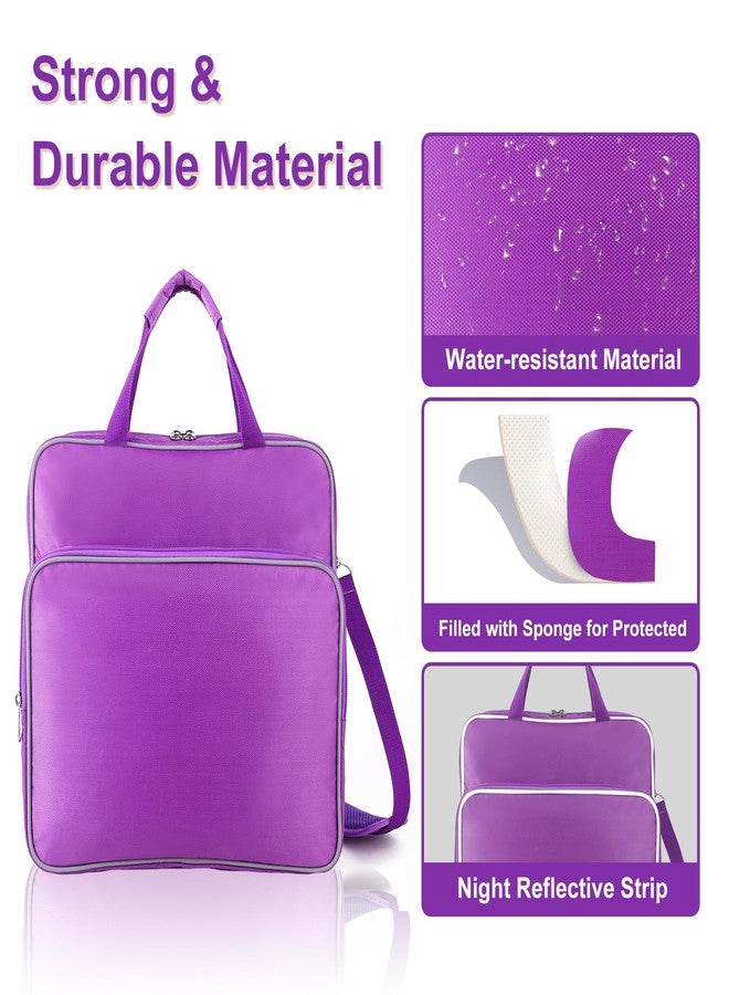 Edraco 2 Inch 3-Ring Zipper Binder With Multi Pockets, 500 Sheet Capacity, Shoulder Strap - Purple - Image 5