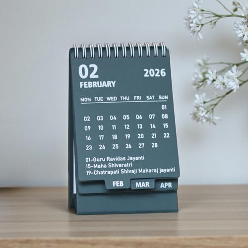 INNAXA 2026 Desk Calendar | Monthly calendar | Desk planner | Notes | (Bottle Green) - Image 4