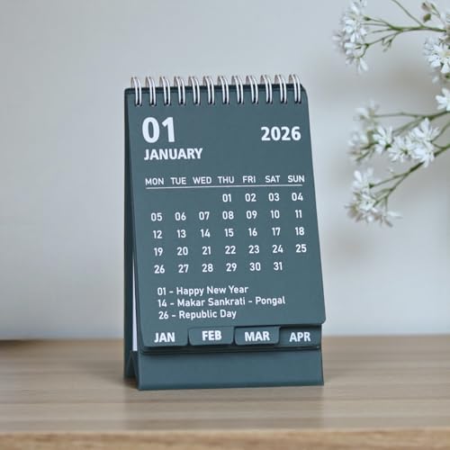 INNAXA 2026 Desk Calendar | Monthly calendar | Desk planner | Notes | (Bottle Green) - Image 3