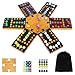 plusvivo Marble Board Game Wooden Board Game for 4 and 6 Players Portable Original Marble Game with 24 Marbles 12 Dice for Family Friends Party Game Night Black - Image 2