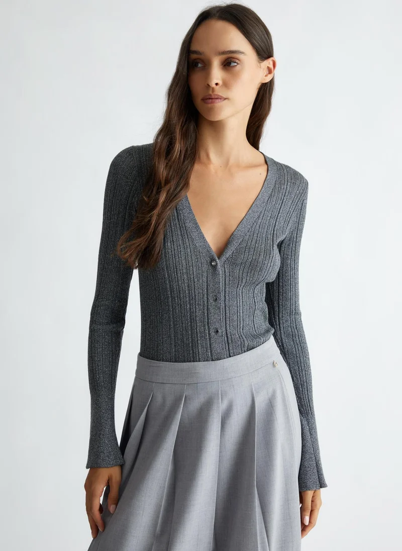 ليو جو Lurex® knit cardigan