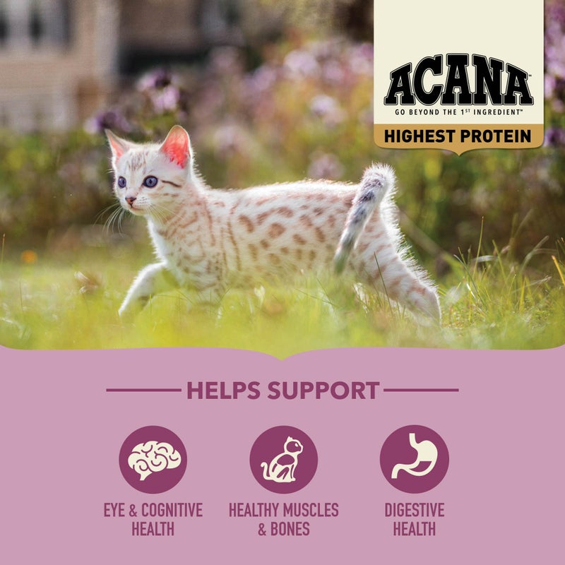 acana طعام جاف للقطط من أكانا بأعلى نسبة بروتين وصفة جرو 4 رطل - Image 3