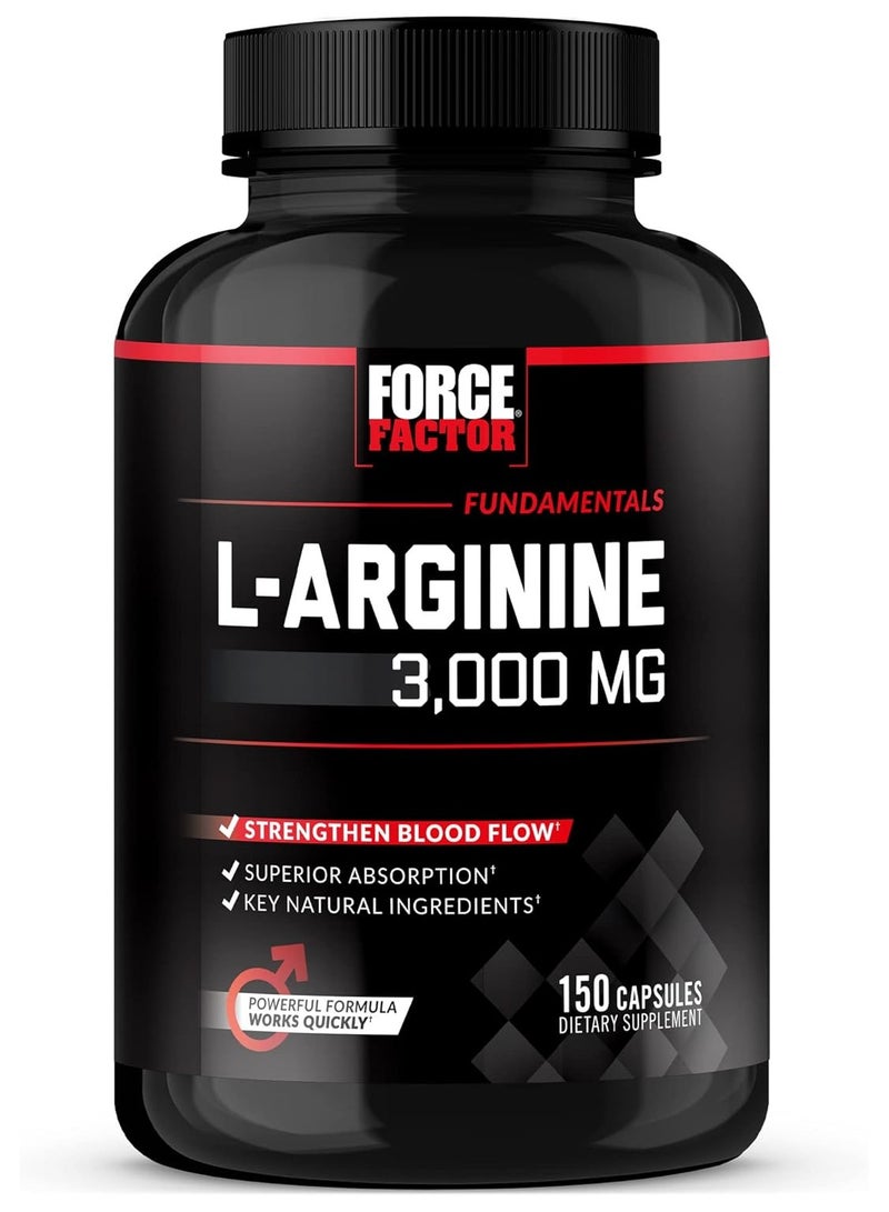Force Factor L-Arginine 3000 Mg 150 Capsules 600 Mg Per Capsule