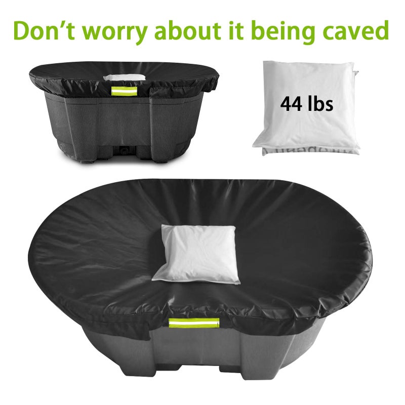 MQLD Rubermaid 150 Gallon Waterproof Stock Tank Cover with Zipper, Rectangular Cold Plunge Oval Ice Bath Tub Horse Livestock Water Trough Insulated Cover for Outside Polar Protector 150 Gallon Tank - Image 5