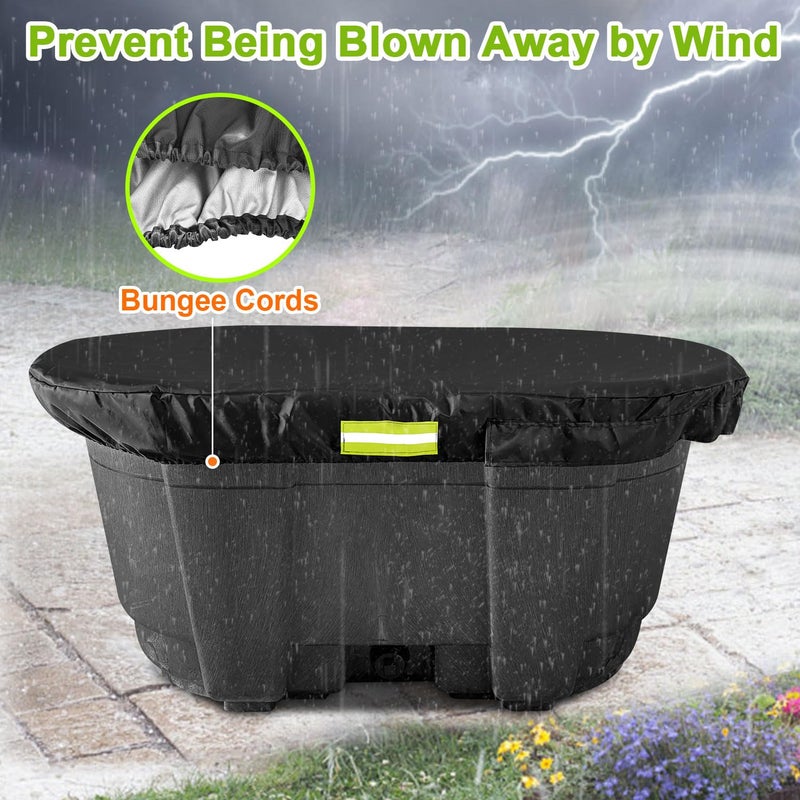MQLD Rubermaid 150 Gallon Waterproof Stock Tank Cover with Zipper, Rectangular Cold Plunge Oval Ice Bath Tub Horse Livestock Water Trough Insulated Cover for Outside Polar Protector 150 Gallon Tank - Image 4