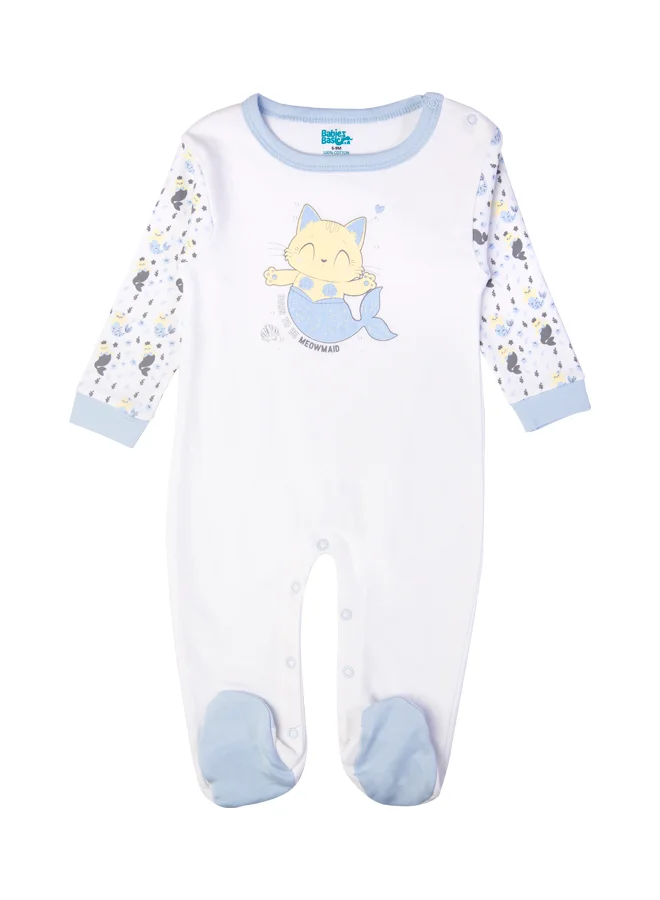 Babies Basic 100% Cotton Printed Long Sleeves Jumpsuit/Romper/Sleepsuit For Babies