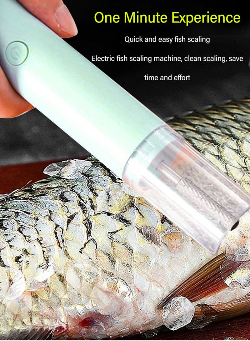 Bukela Electric Fish Scaler Automatic Handheld Quick Efficient ABS Stainless Steel Labor Saving Electric Fish Scale Remover for Processing Ingredients Green - Image 4