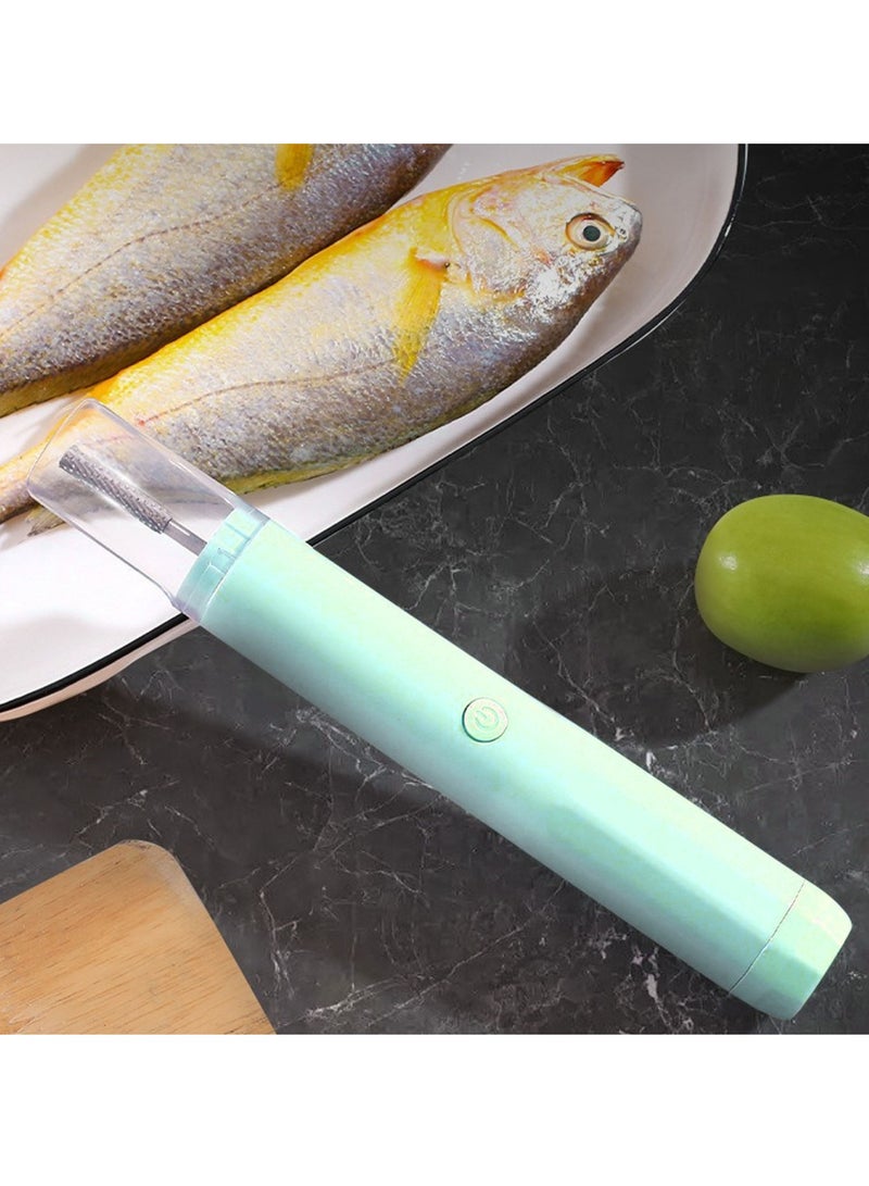 Bukela Electric Fish Scaler Automatic Handheld Quick Efficient ABS Stainless Steel Labor Saving Electric Fish Scale Remover for Processing Ingredients Green - Image 1