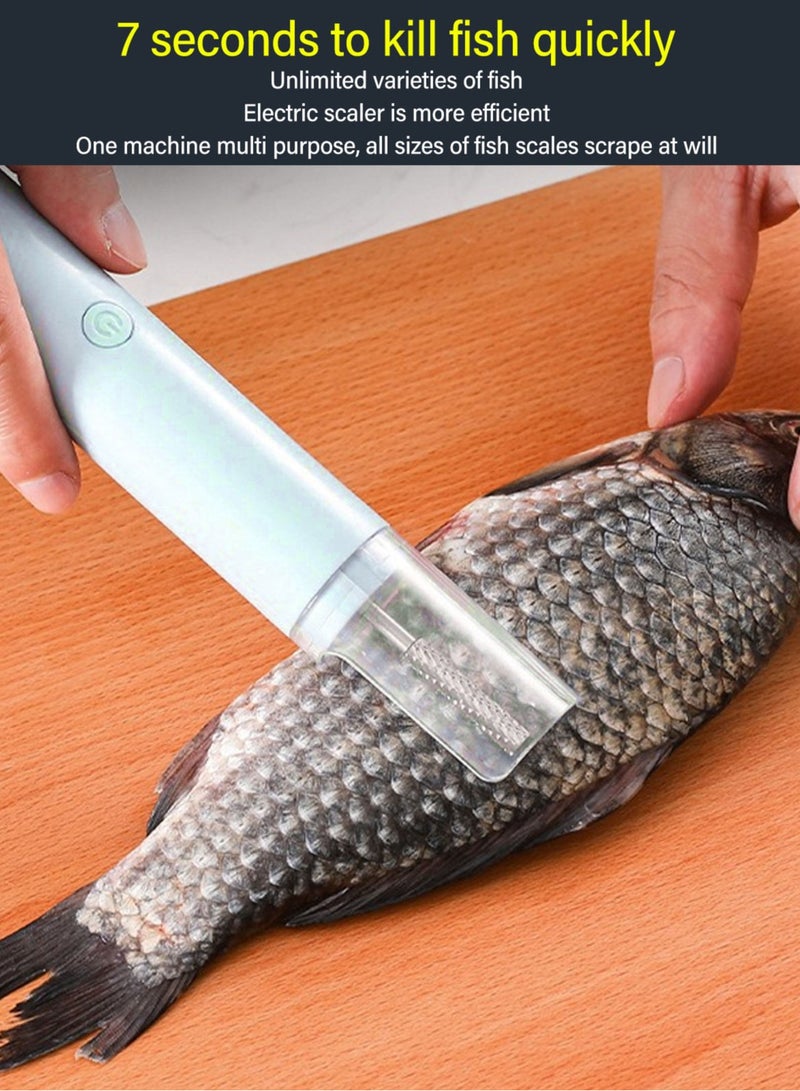Bukela Electric Fish Scaler Automatic Handheld Quick Efficient ABS Stainless Steel Labor Saving Electric Fish Scale Remover for Processing Ingredients Green - Image 5
